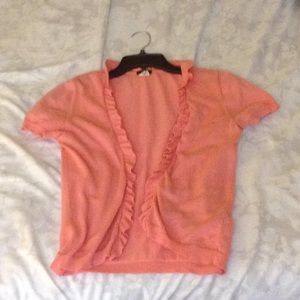 J crew peach cardigan size small